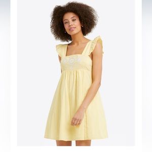 Draper James Connie Floral Embroidered Babydoll Dress Medium